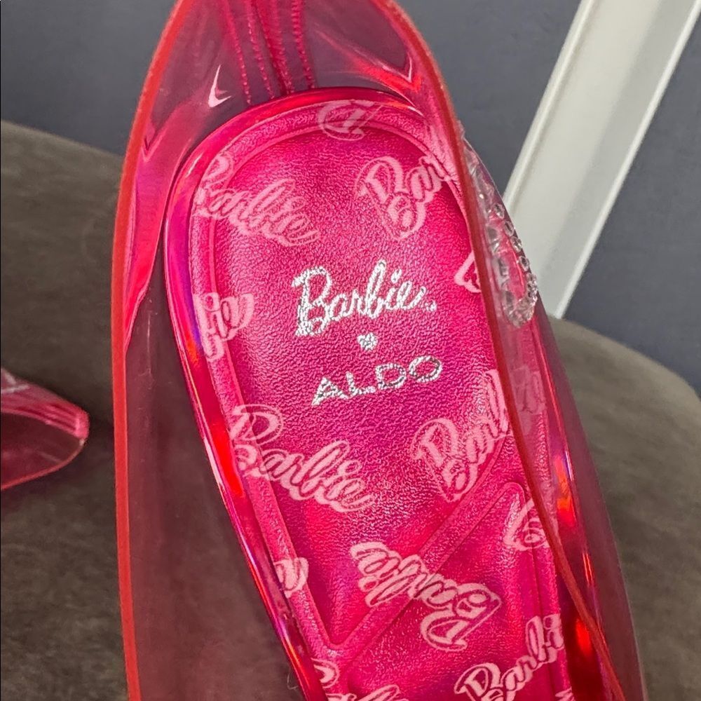 Barbie x ALDO Barbiestessy Collection Pink Translucent Pointed Toe Pumps 8.5 NEW - Picture 9 of 11